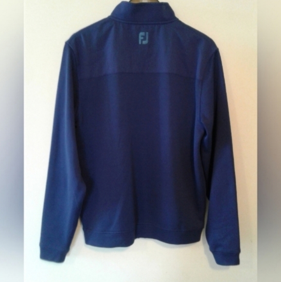 FootJoy Mens sz M Full Zip Stretch Golf Jersey Navy blue Track Jacket polyester - Picture 2 of 6